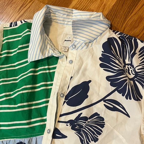 Anthropologie x Maeve Mixed-Print Buttondown Dress Size Small NWT - Picture 8 of 14